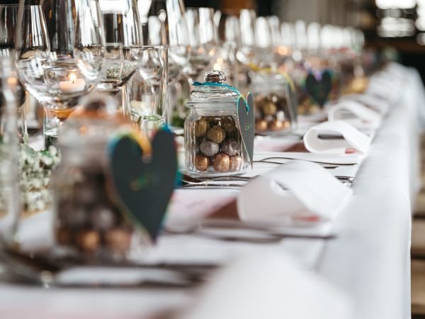 Stylish table decoration for celebration
